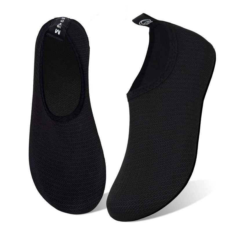 WateLves Water Shoes for Womens Mens Barefoot Quick-Dry Aqua Socks for Beach Swim Surf Yoga Exercise Camping Must Haves (N.Black, 38/39) - Image 1